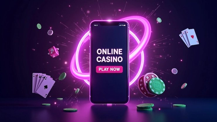Dealer Casino Hold'em di studio live gudang gacor membagikan kartu kepada pemain